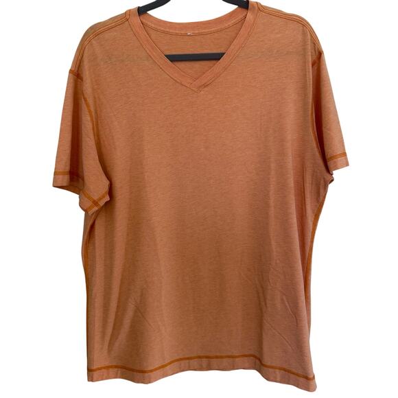 Orange Lululemon Men’s Workout Tee - Picture 1 of 3